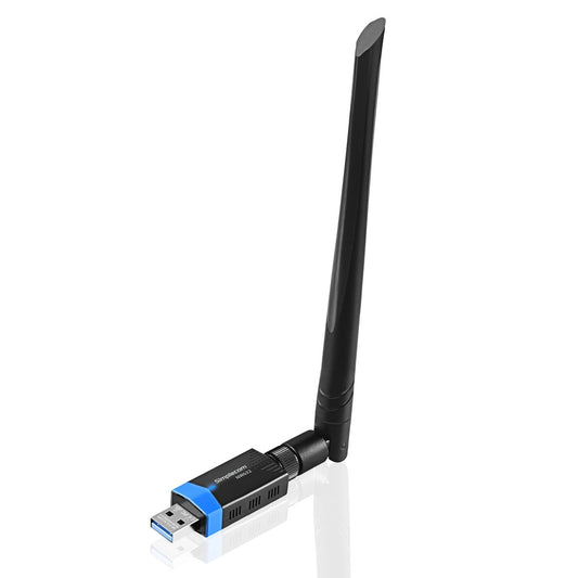 Simplecom NW632 Dual Band AC1200 Wi-Fi 5 and Bluetooth 5.0 USB 3.0 Adapter with 5dBi Antenna