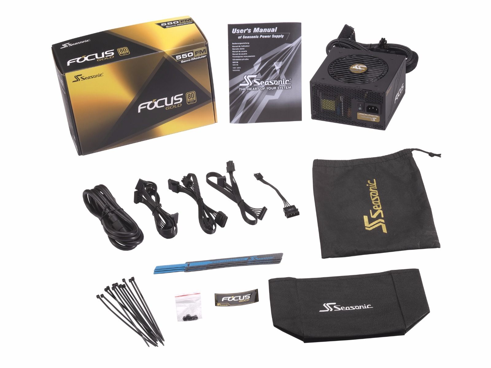 SeaSonic FOCUS Gold 550W Power Supply Unit with Semi-Modular Cabling & Quiet 120mm FDB Fan - SuperSaverAU - view 5