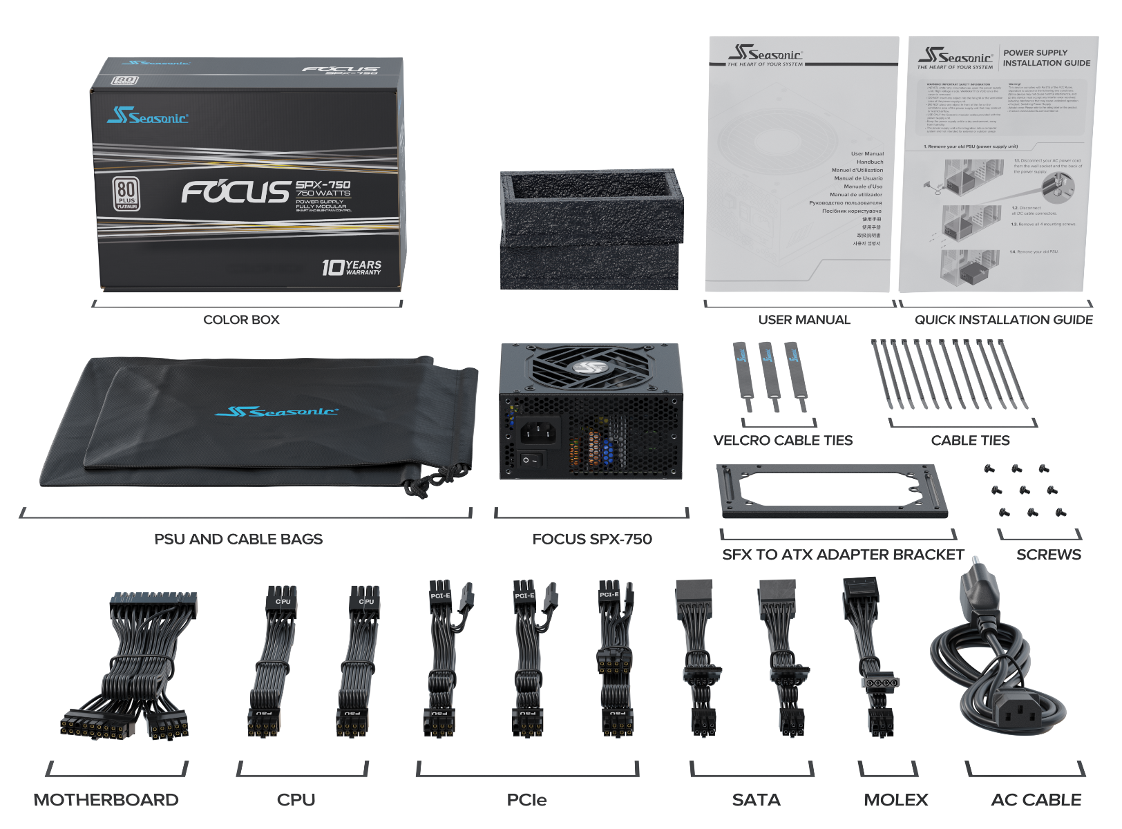 Seasonic FOCUS SPX-750 750W Fully Modular PSU - SuperSaverAU - view 5