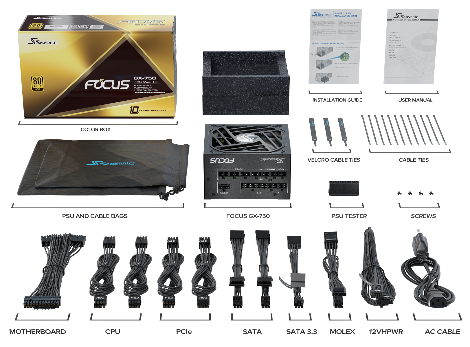 Seasonic FOCUS GX-750 ATX 3.0 750W Gold PSU (SSR-750FX3) - SuperSaverAU - view 8