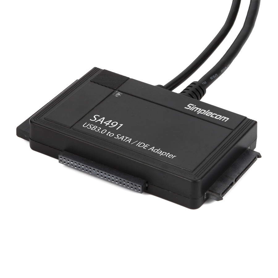 Simplecom USB 3.0 to SATA/IDE Adapter for 2.5", 3.5" & 5.25" Drives with Power Supply