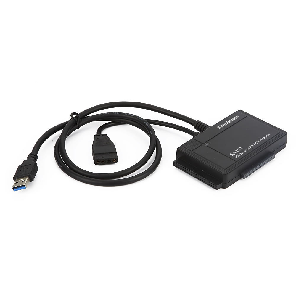 Simplecom USB 3.0 to SATA/IDE Adapter for 2.5", 3.5" & 5.25" Drives with Power Supply