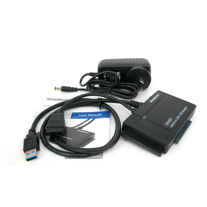 Simplecom USB 3.0 to SATA/IDE Adapter for 2.5", 3.5" & 5.25" Drives with Power Supply