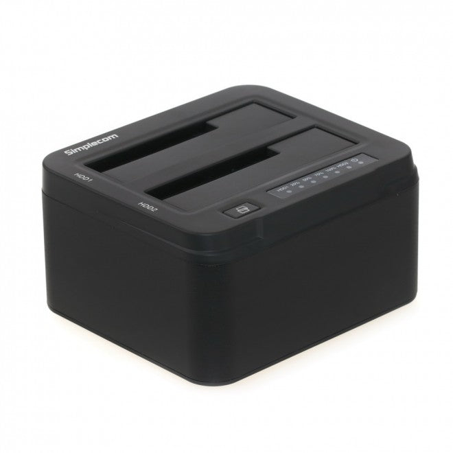 Simplecom SD322 Dual Bay USB 3.0 Aluminium Docking Station for 2.5" and 3.5" SATA HDD Black - SuperSaverAU - view 1
