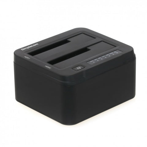Simplecom SD322 Dual Bay USB 3.0 Aluminium Docking Station for 2.5" and 3.5" SATA HDD Black - SuperSaverAU - view 1