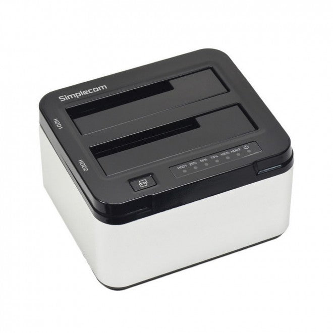 Simplecom SD322 Dual Bay USB 3.0 Aluminium Docking Station for 2.5" and 3.5" SATA HDD Silver - SuperSaverAU - view 1