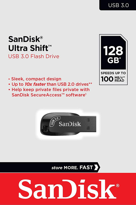 SanDisk  128GB Ultra Shift  USB 3.0 Flash Drive SDCZ410-128G-G46 - SuperSaverAU - view 1
