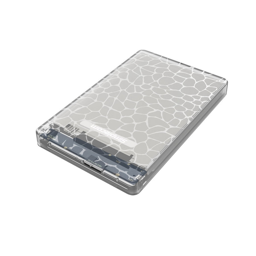 Simplecom SE101 Compact Tool-Free 2.5'' SATA to USB 3.0 HDD/SSD Enclosure Transparent Clear - SuperSaverAU - view 1