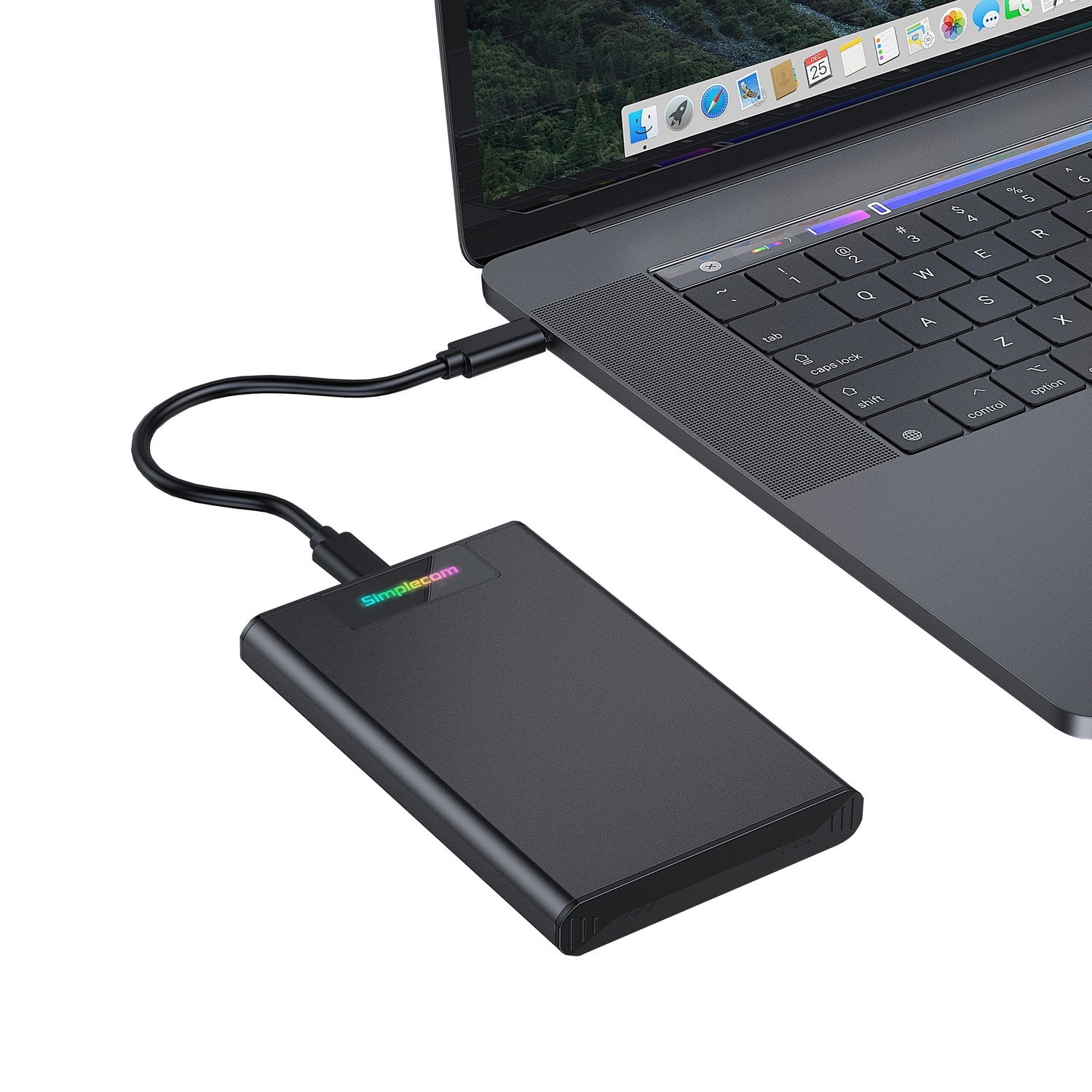 Simplecom SE239 USB-C 2.5 Inch SATA HDD SSD Enclosure with RGB Lights