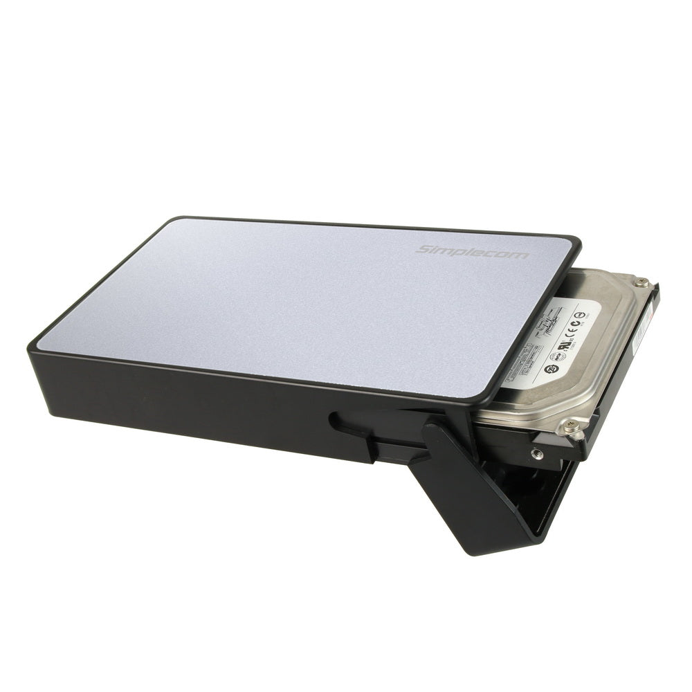 Simplecom SE325 Tool Free 3.5" SATA HDD to USB 3.0 Hard Drive Enclosure Silver - SuperSaverAU - view 1
