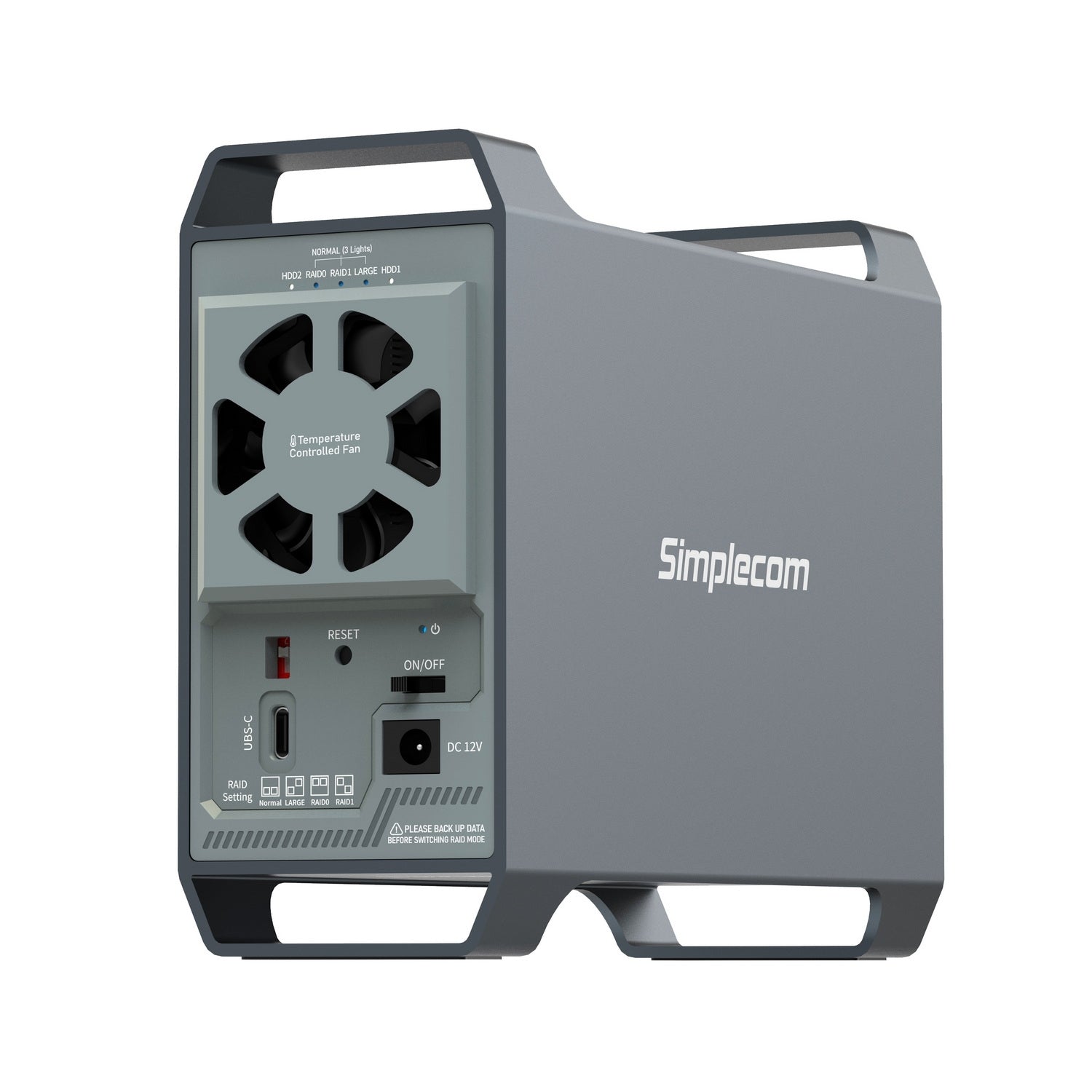 Simplecom SE482 SuperSpeed USB Dual Bay 3.5" SATA Hard Drive RAID Enclosure USB-C RAID 0/1, JBOD - SuperSaverAU - view 2