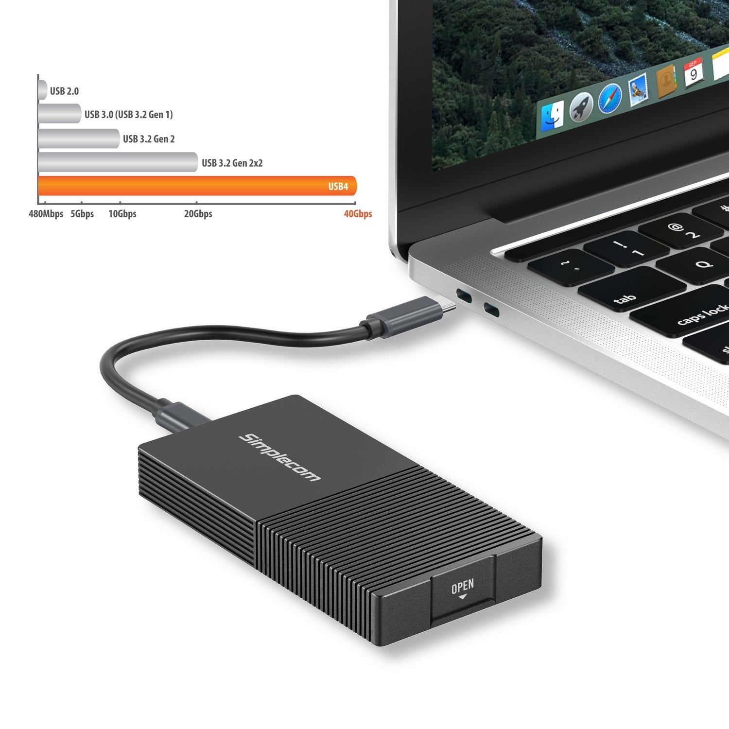 Simplecom SE640 USB4 to NVMe M.2 SSD USB-C Enclosure 40Gbps - SuperSaverAU - view 7