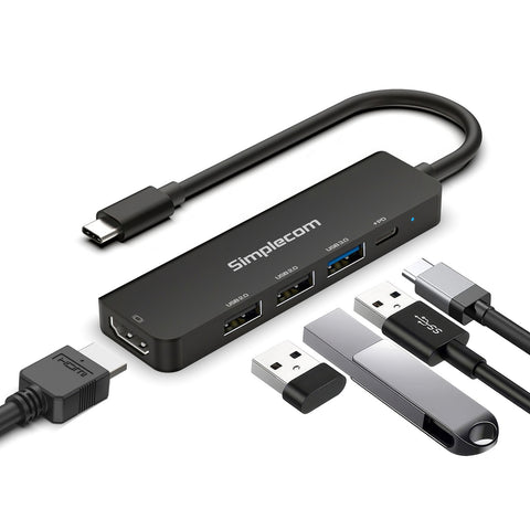 Simplecom USB-C 5-in-1 Multiport Docking Station, HDMI 2.0 4K@60Hz, 100W PD - SuperSaverAU - view 1