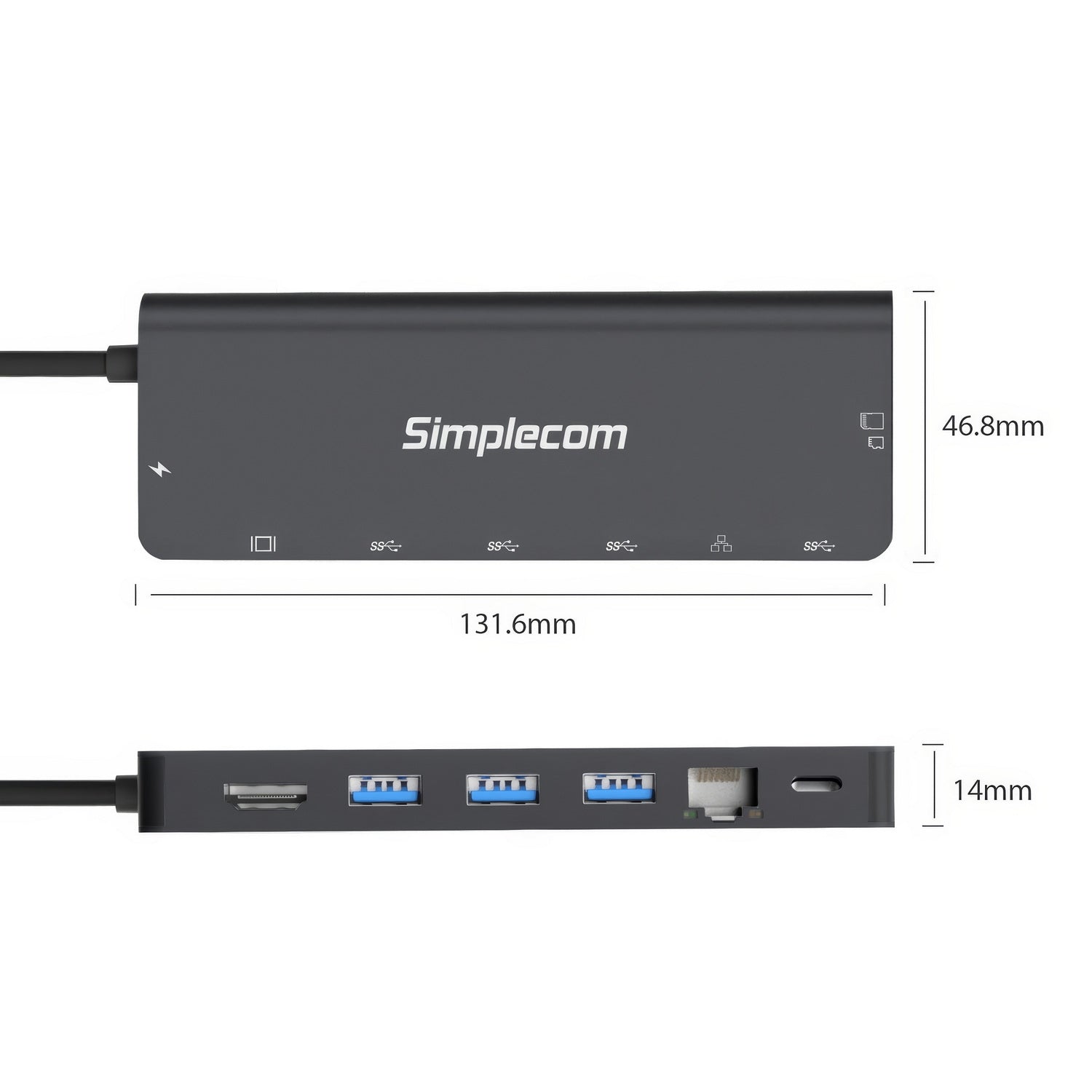 Simplecom CHT590 USB-C SuperSpeed 9-in-1 Multiport Docking Station HDMI 2.0 - SuperSaverAU - view 4