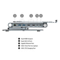 Simplecom CHT660 Adjustable Aluminium Laptop Stand with 6-Port USB-C Docking Station Dual 4K HDMI Display - SuperSaverAU - view 5