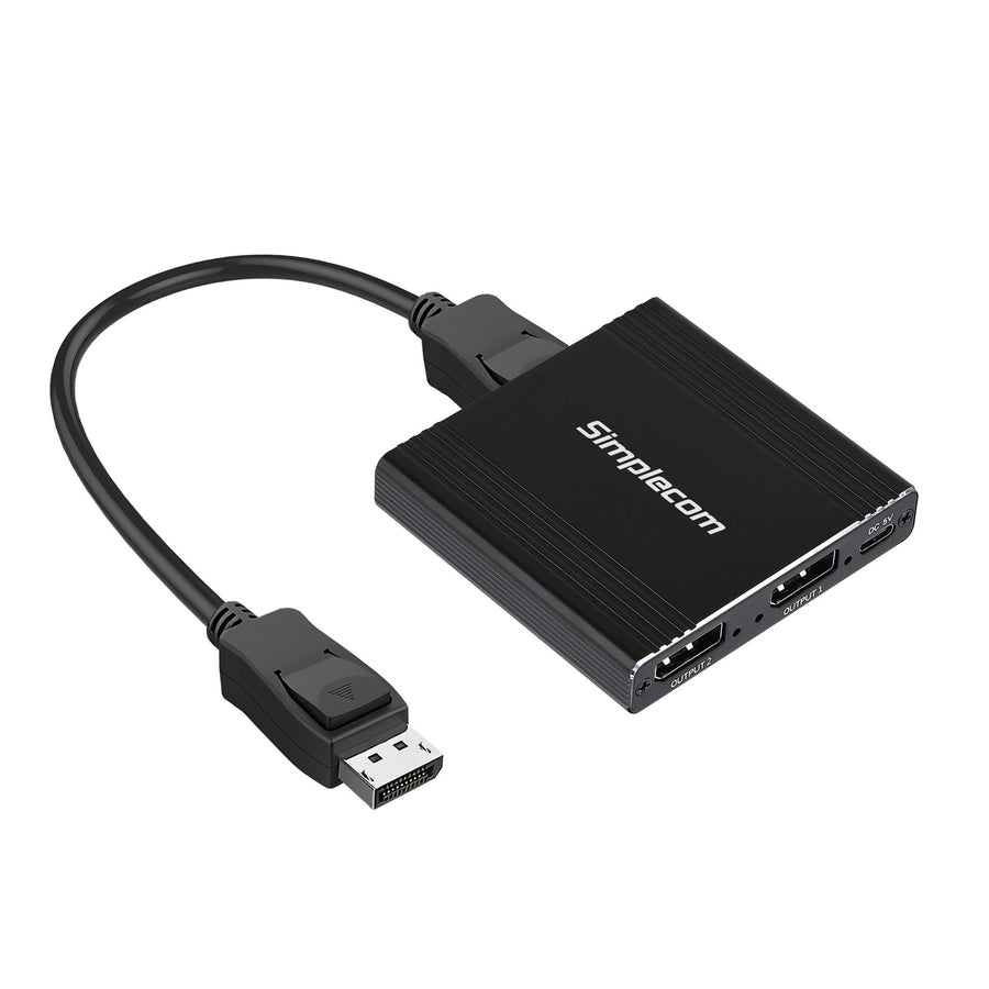 Simplecom CM214 DisplayPort Splitter 1 IN 2 OUT MST Hub for Dual Extended Screens 4K DP 1.4 - SuperSaverAU - view 1