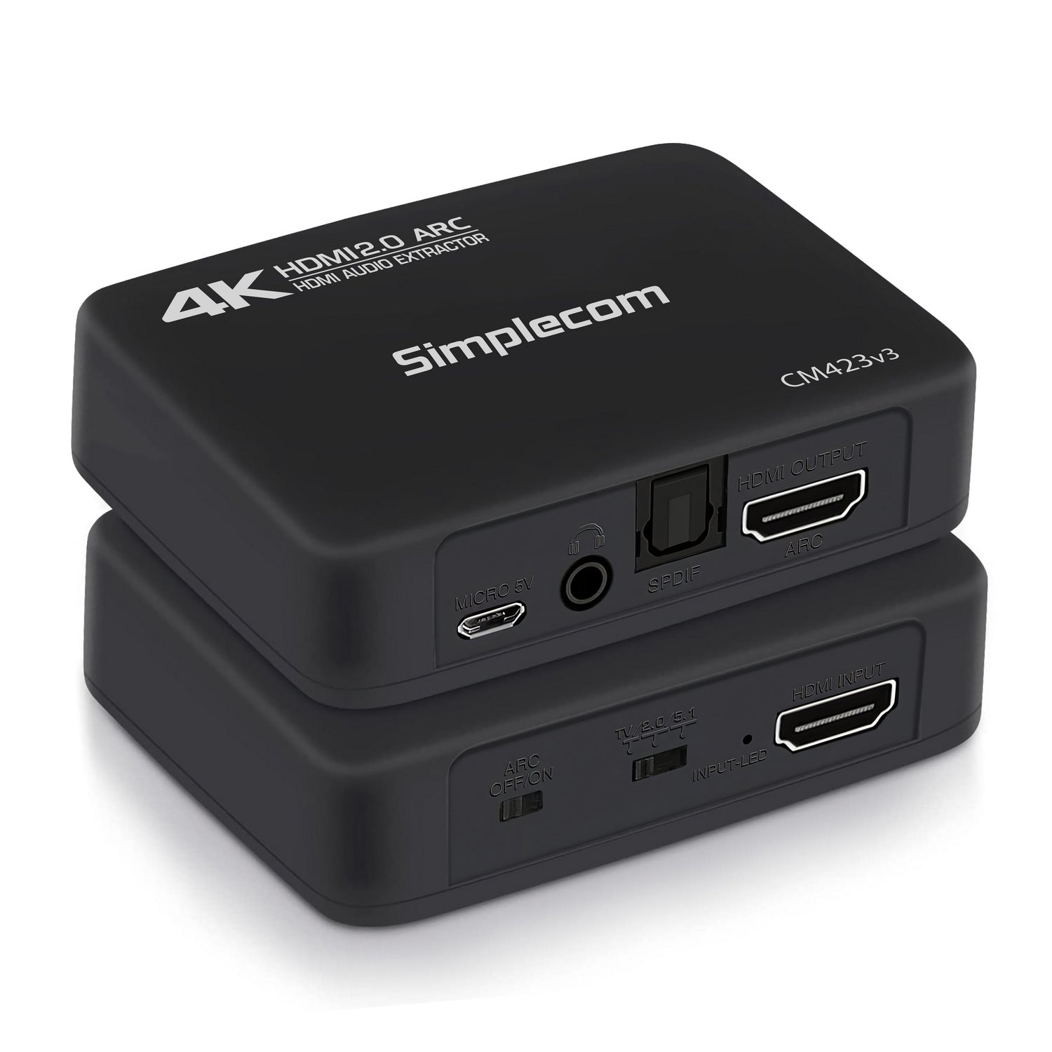 Simplecom CM423v3 HDMI 2.0 Audio Extractor Optical SPDIF + 3.5mm Stereo with ARC 4K@60Hz - SuperSaverAU - view 2