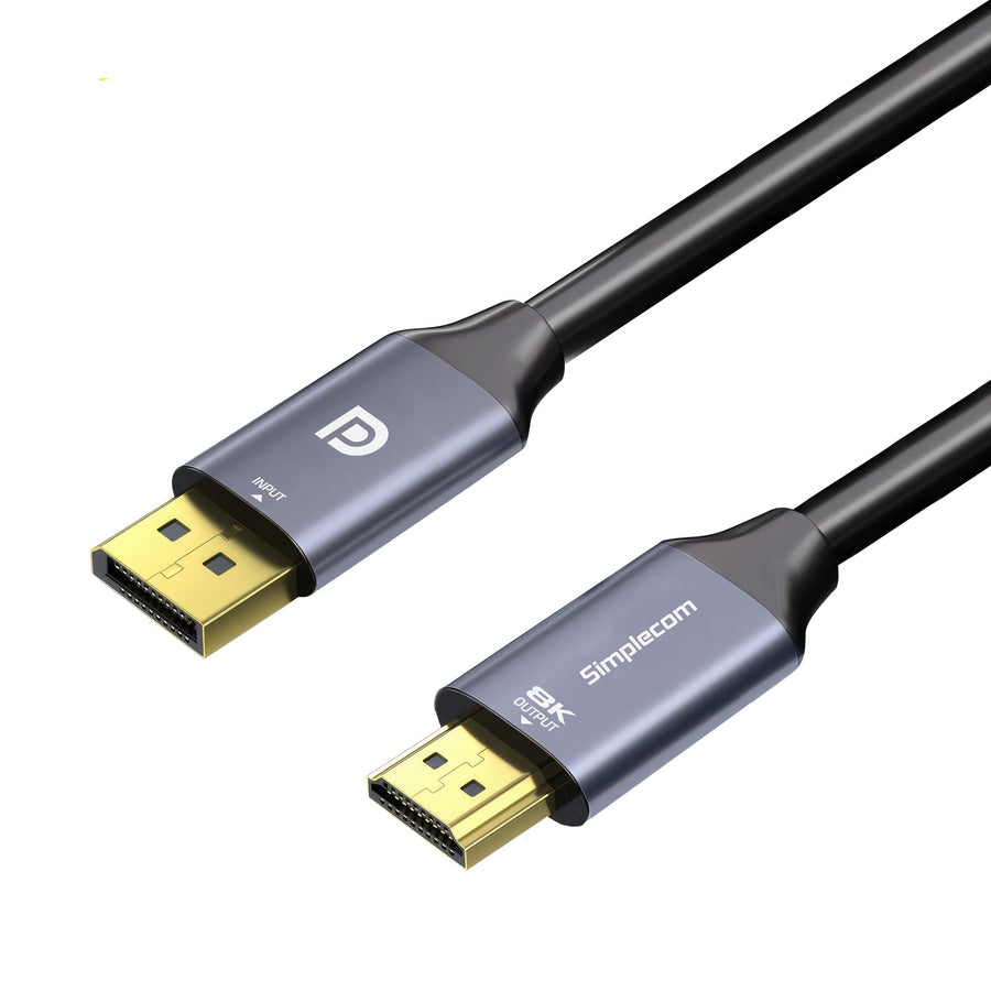 Simplecom Active DisplayPort to HDMI Cable 1.8M 8K@60Hz HDR Support - SuperSaverAU - view 1