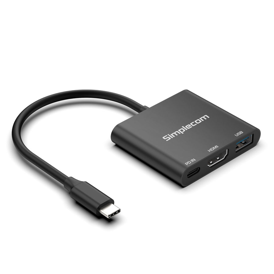 Simplecom DA320 USB-C 3-In-1 Adapter USB 3.2 Gen 1 5Gbps PD HDMI 2.0 4K@60Hz - SuperSaverAU - view 1
