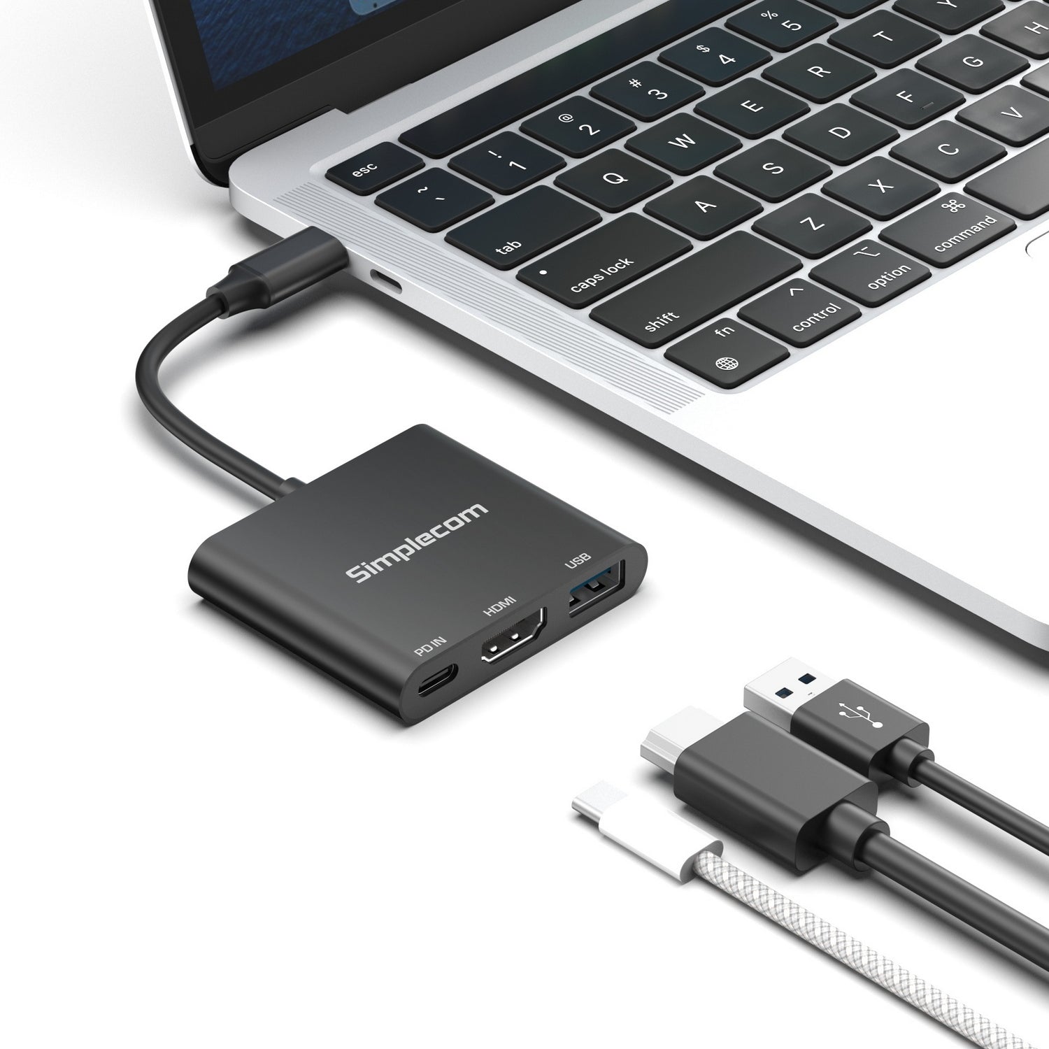 Simplecom DA320 USB-C 3-In-1 Adapter USB 3.2 Gen 1 5Gbps PD HDMI 2.0 4K@60Hz - SuperSaverAU - view 3