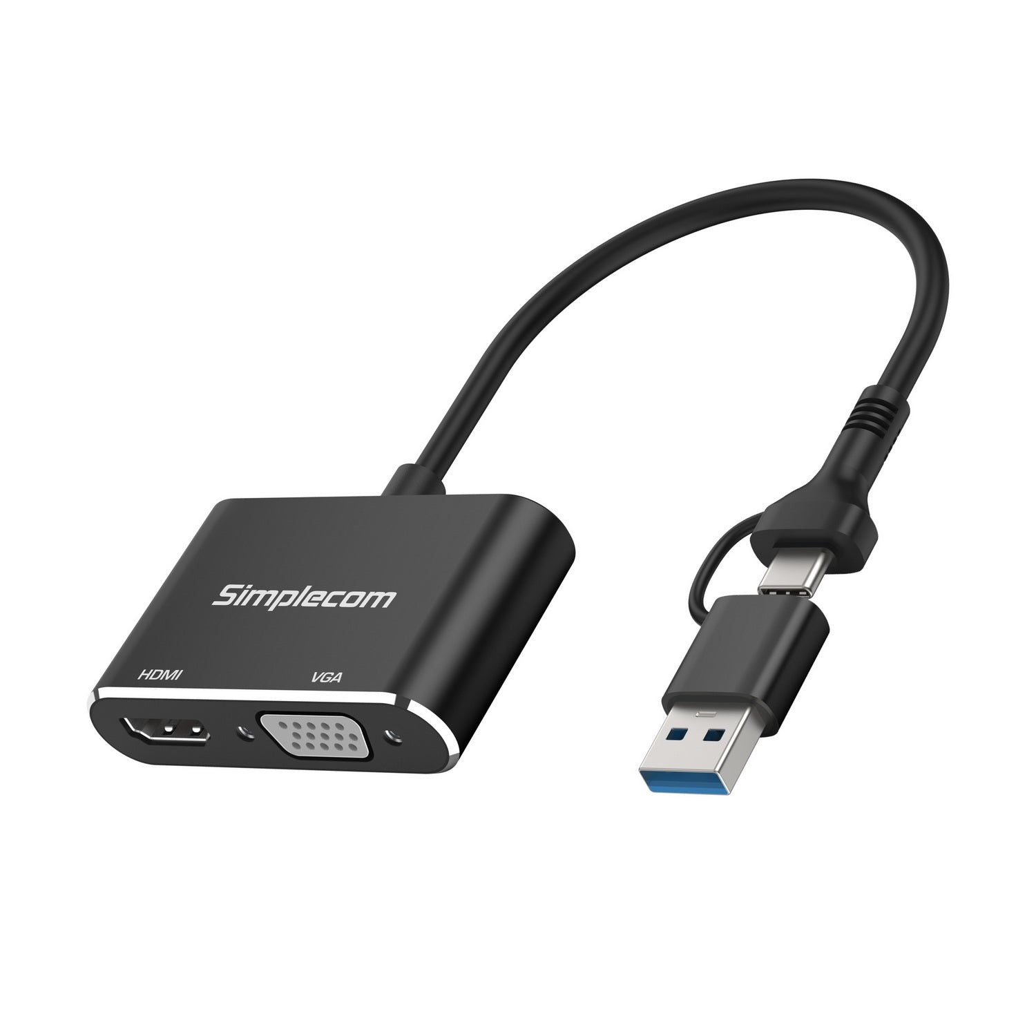 Simplecom DA326C USB 3.0 and USB-C to HDMI + VGA Video Card Adapter Full HD 1080p - SuperSaverAU - view 2