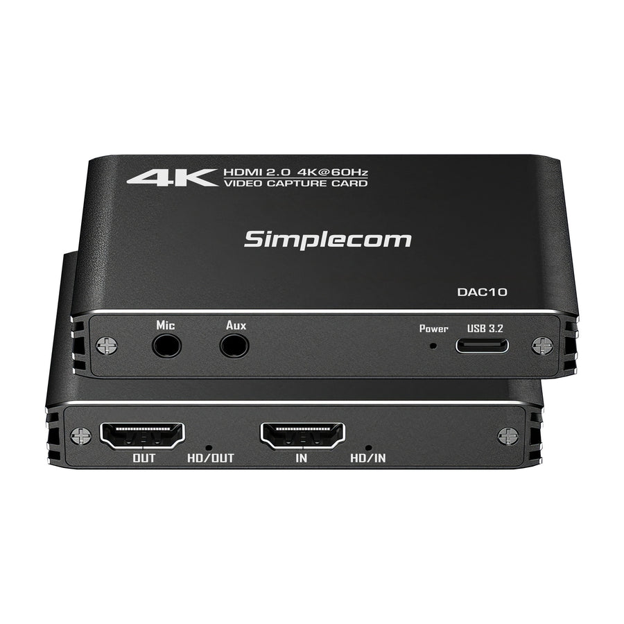 Simplecom HDMI 2.0 to USB 4K@60Hz Video Capture Card, Stream & Record 4K 60FPS - SuperSaverAU - view 1