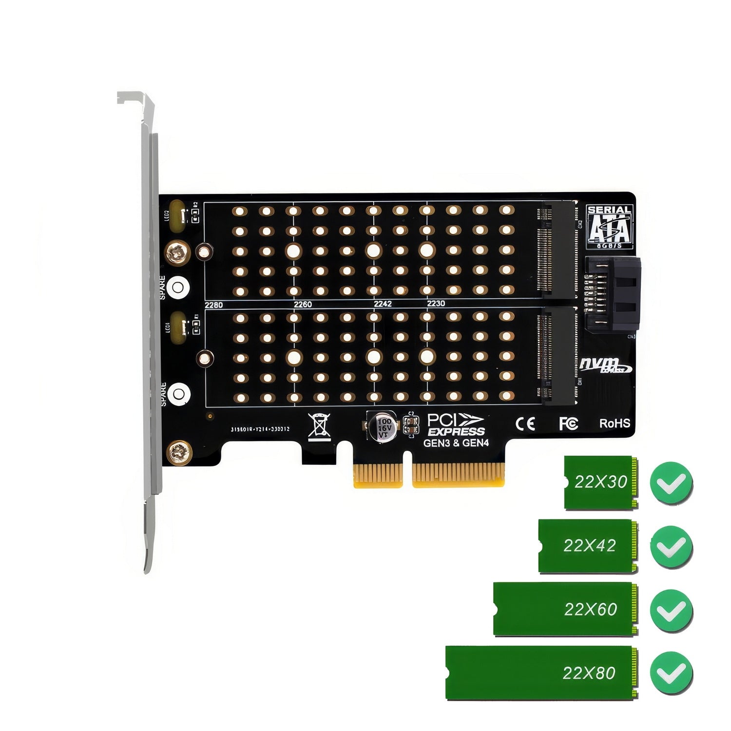 Simplecom EC412v2 NVMe and SATA M.2 SSD to PCIe x4 Expansion Card - SuperSaverAU - view 3