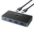 Simplecom KM320 2-Way SuperSpeed USB Switch 4-Port Hub with USB-C USB 3.0 5Gbps - SuperSaverAU - view 1