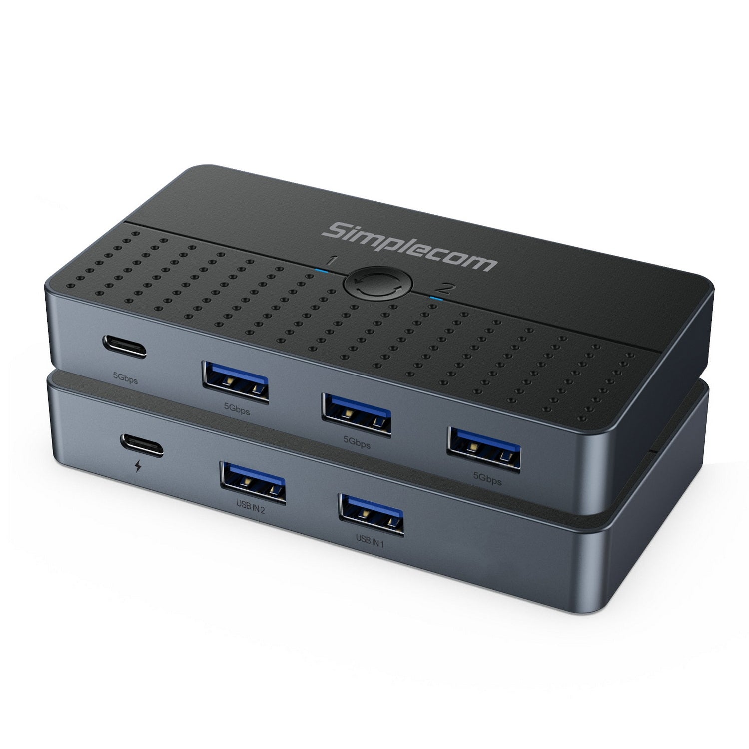 Simplecom KM320 2-Way SuperSpeed USB Switch 4-Port Hub with USB-C USB 3.0 5Gbps - SuperSaverAU - view 3