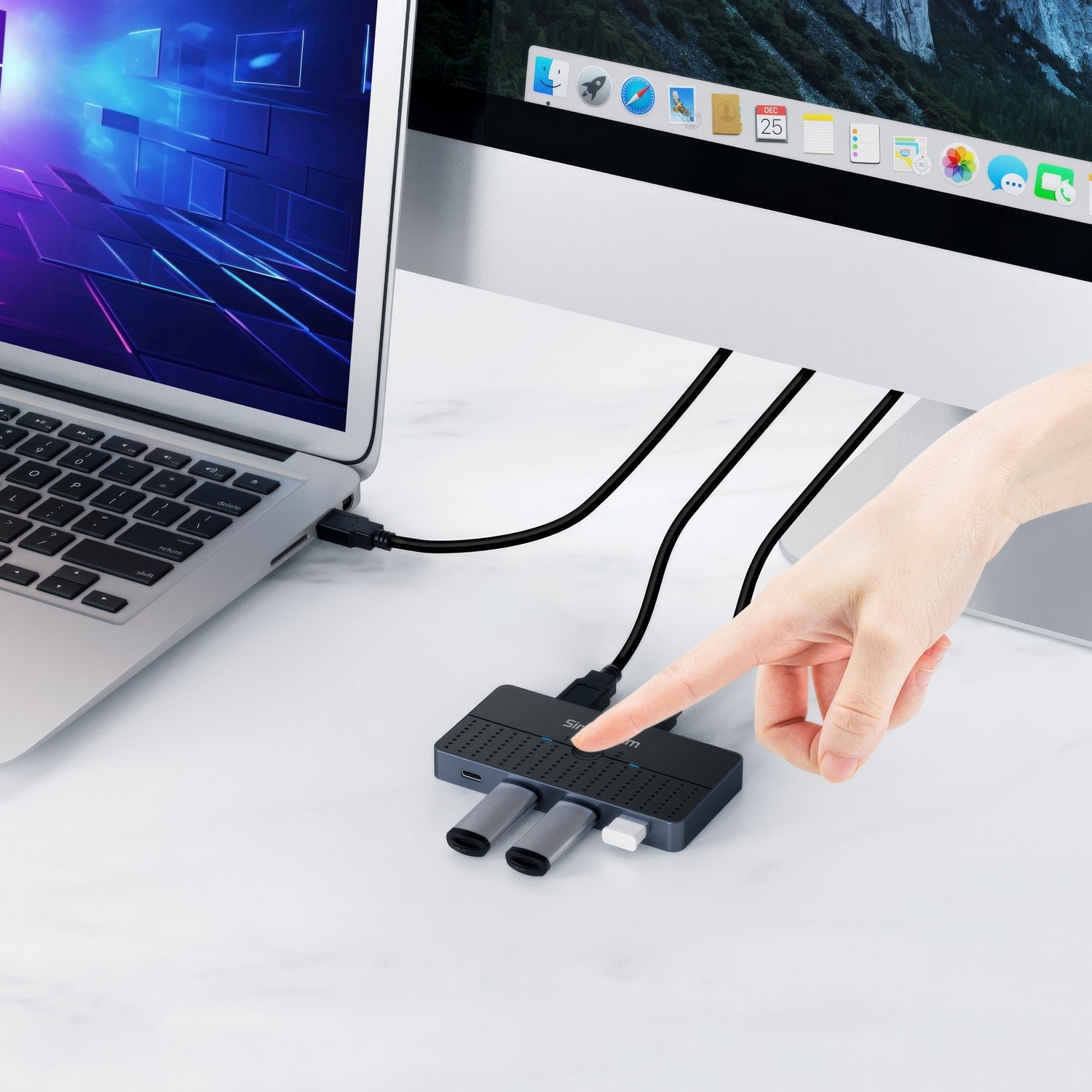 Simplecom KM320 2-Way SuperSpeed USB Switch 4-Port Hub with USB-C USB 3.0 5Gbps - SuperSaverAU - view 5