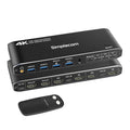 Simplecom Dual HDMI KVM Switch for 2 Computers, 4-Port USB Hub, 4K@60Hz - SuperSaverAU - view 1
