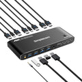Simplecom Dual HDMI KVM Switch for 2 Computers, 4-Port USB Hub, 4K@60Hz - SuperSaverAU - view 2