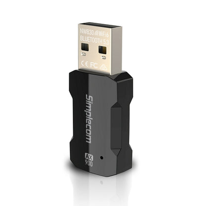 Simplecom NW830 Wi-Fi 6 and Bluetooth 5.3 Combo USB Adapter Dual Band AX900