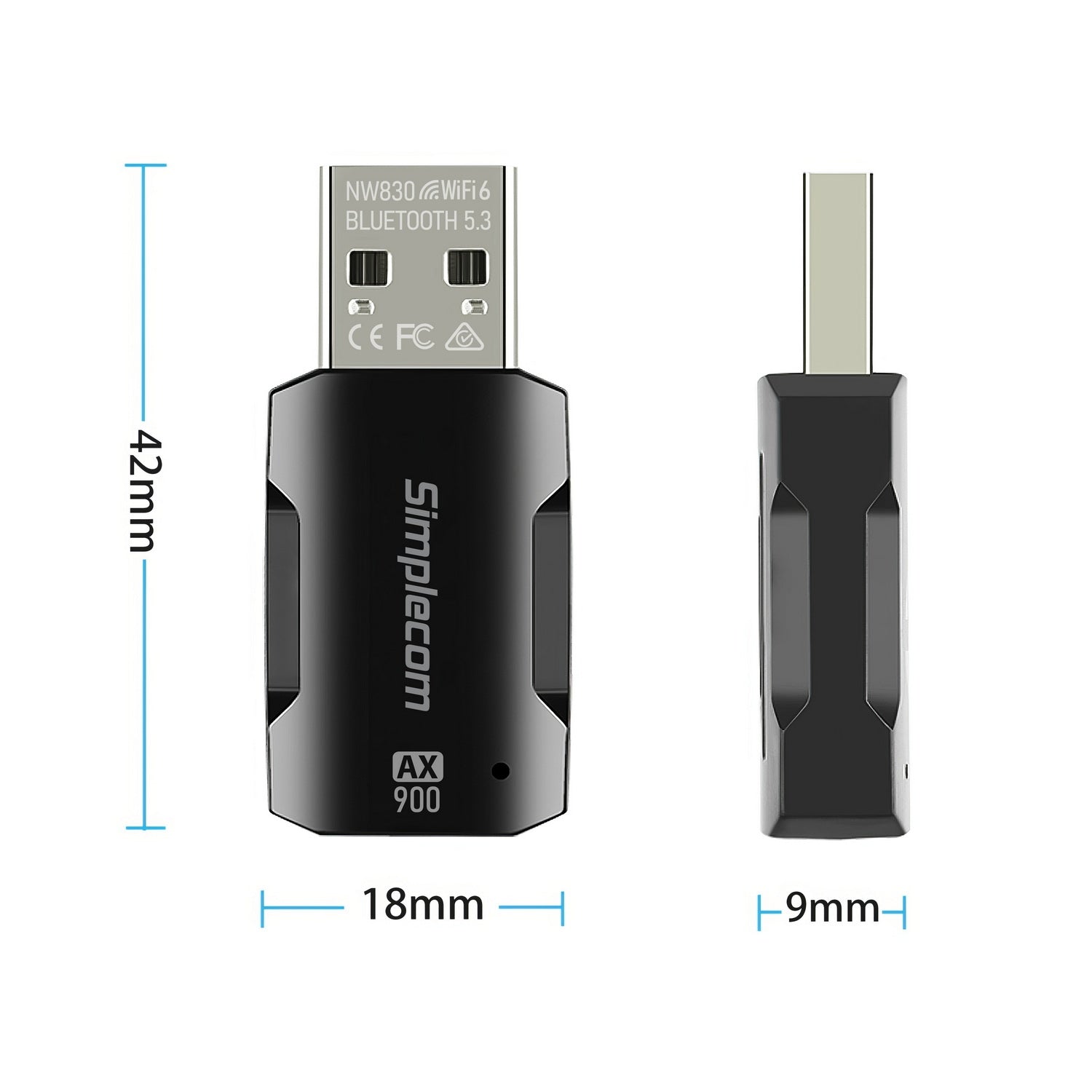Simplecom NW830 Wi-Fi 6 and Bluetooth 5.3 Combo USB Adapter Dual Band AX900 - SuperSaverAU - view 4