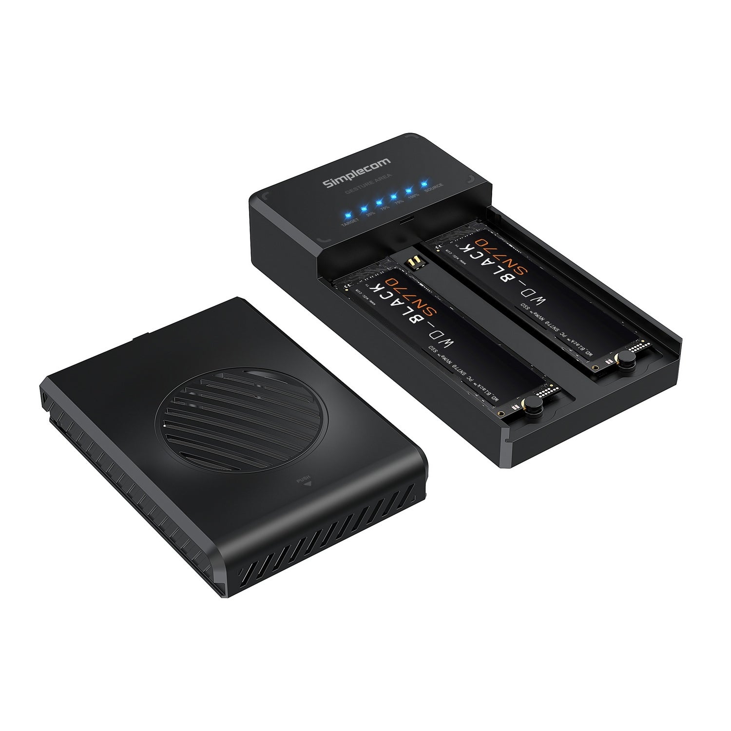 Simplecom SD560 Dual Bay NVMe M.2 SSD Enclosure Offline Clone Docking Station USB 3.2 Gen2 10Gbps - SuperSaverAU - view 3