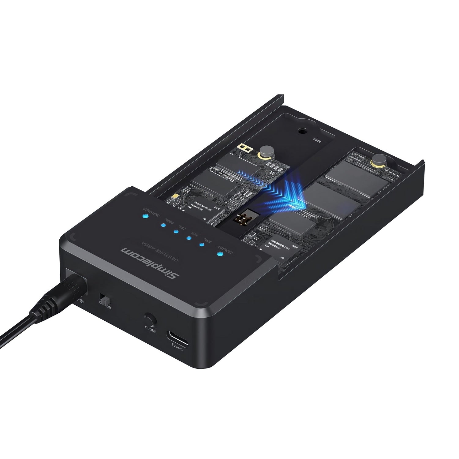 Simplecom SD560 Dual Bay NVMe M.2 SSD Enclosure Offline Clone Docking Station USB 3.2 Gen2 10Gbps - SuperSaverAU - view 6