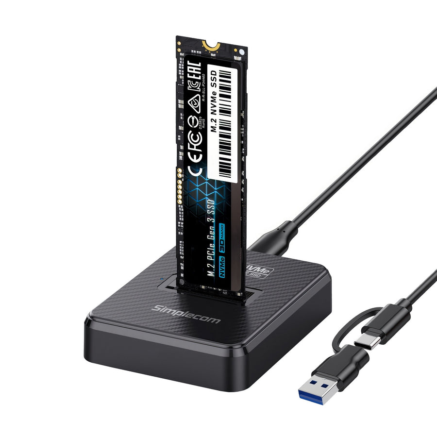 Simplecom SD511 M.2 SSD Docking Station NVMe and SATA Dual Protocol USB 3.2 Gen 2 10Gbps - SuperSaverAU - view 1
