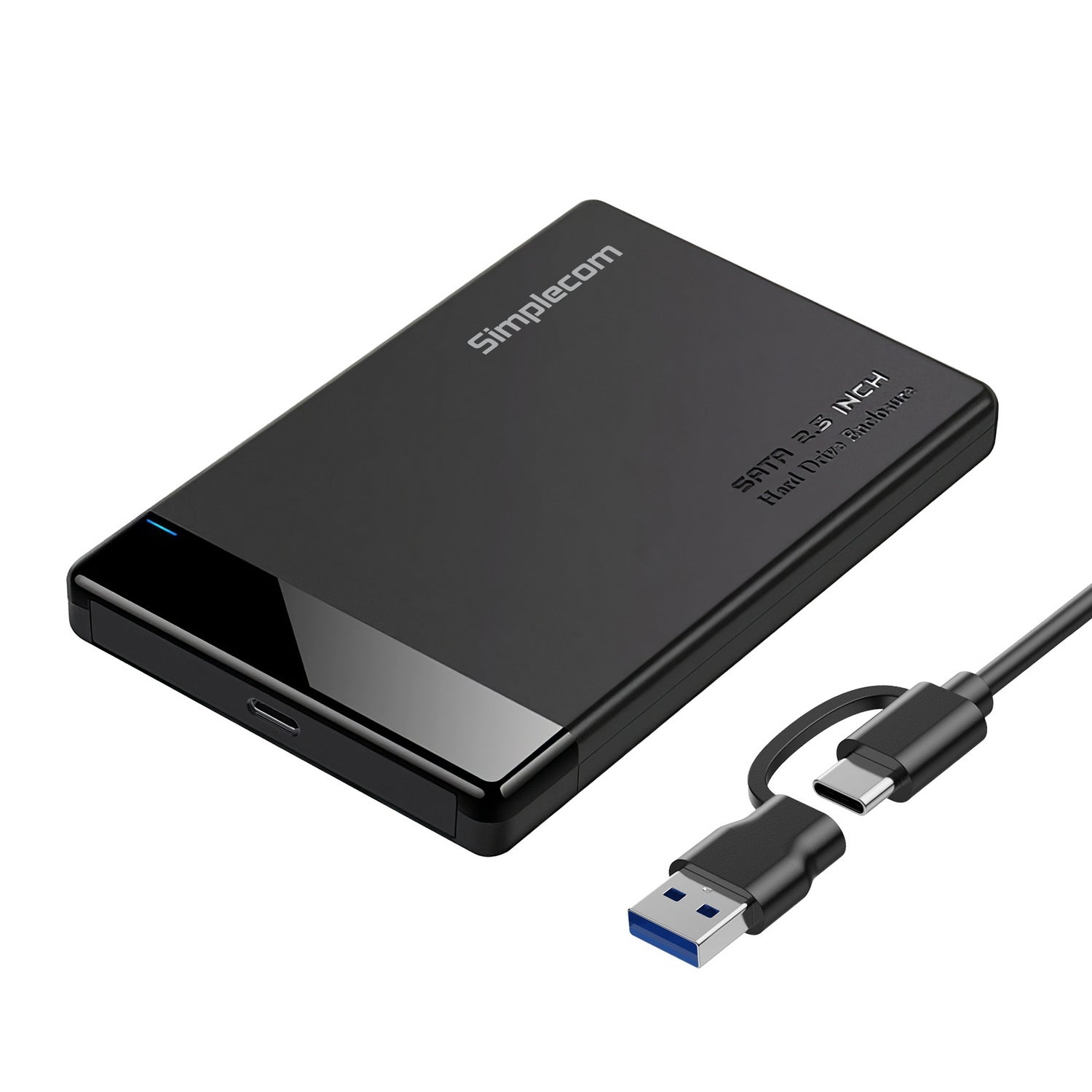 Simplecom SE109 Tool-free 2.5" SATA HDD SSD to USB-C Enclosure USB 3.2 Gen 1 - SuperSaverAU - view 1