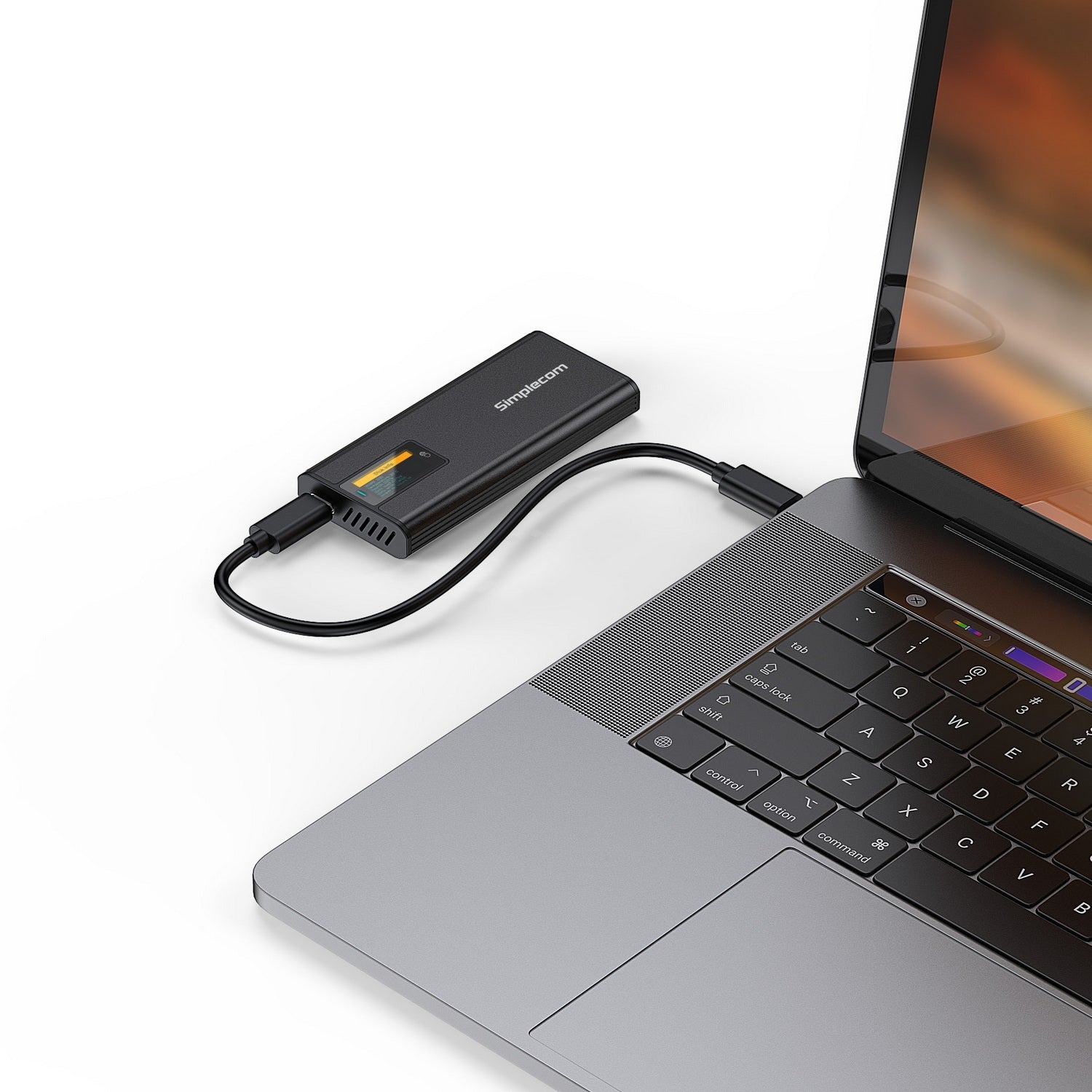 Simplecom SE530 NVMe / SATA M.2 SSD to USB-C Enclosure with SMART LED Screen USB 3.2 Gen 2 10Gbps - SuperSaverAU - view 6
