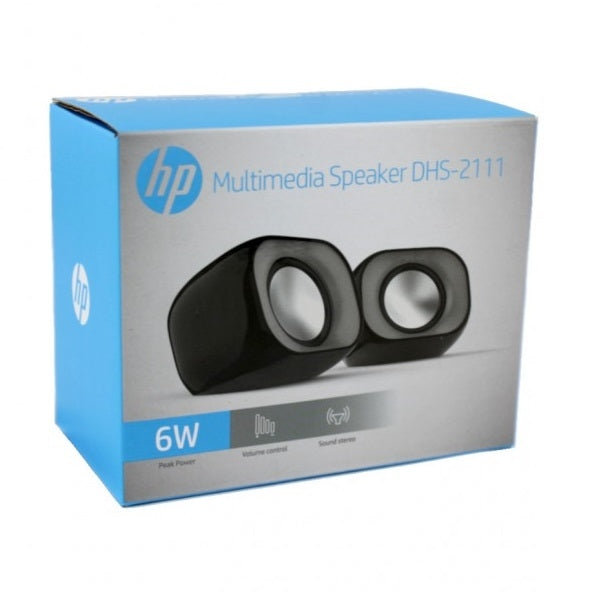 HP DHS-2111 USB Stereo Multimedia Speaker 6W Angled Design with Wired Volume Control