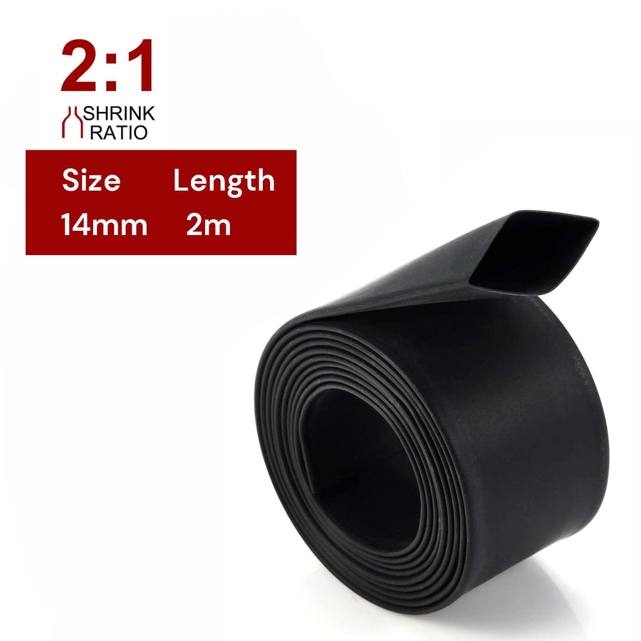 2m 14mm Heat Shrink Tubing 2:1 Ratio, ECO-Friendly, High Temp Resistance - SuperSaverAU - view 1