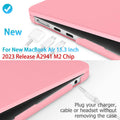 15 inch Air 2023 MacBook Air Matte Case  A2941 M2 Chip Hard Shell Case Keyboard Cover Pink - SuperSaverAU - view 2