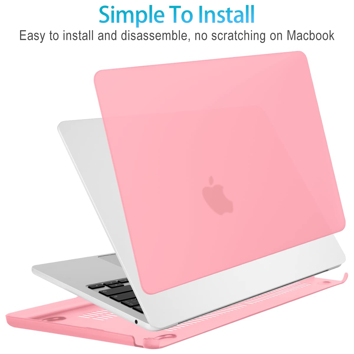 15 inch Air 2023 MacBook Air Matte Case  A2941 M2 Chip Hard Shell Case Keyboard Cover Pink - SuperSaverAU - view 3