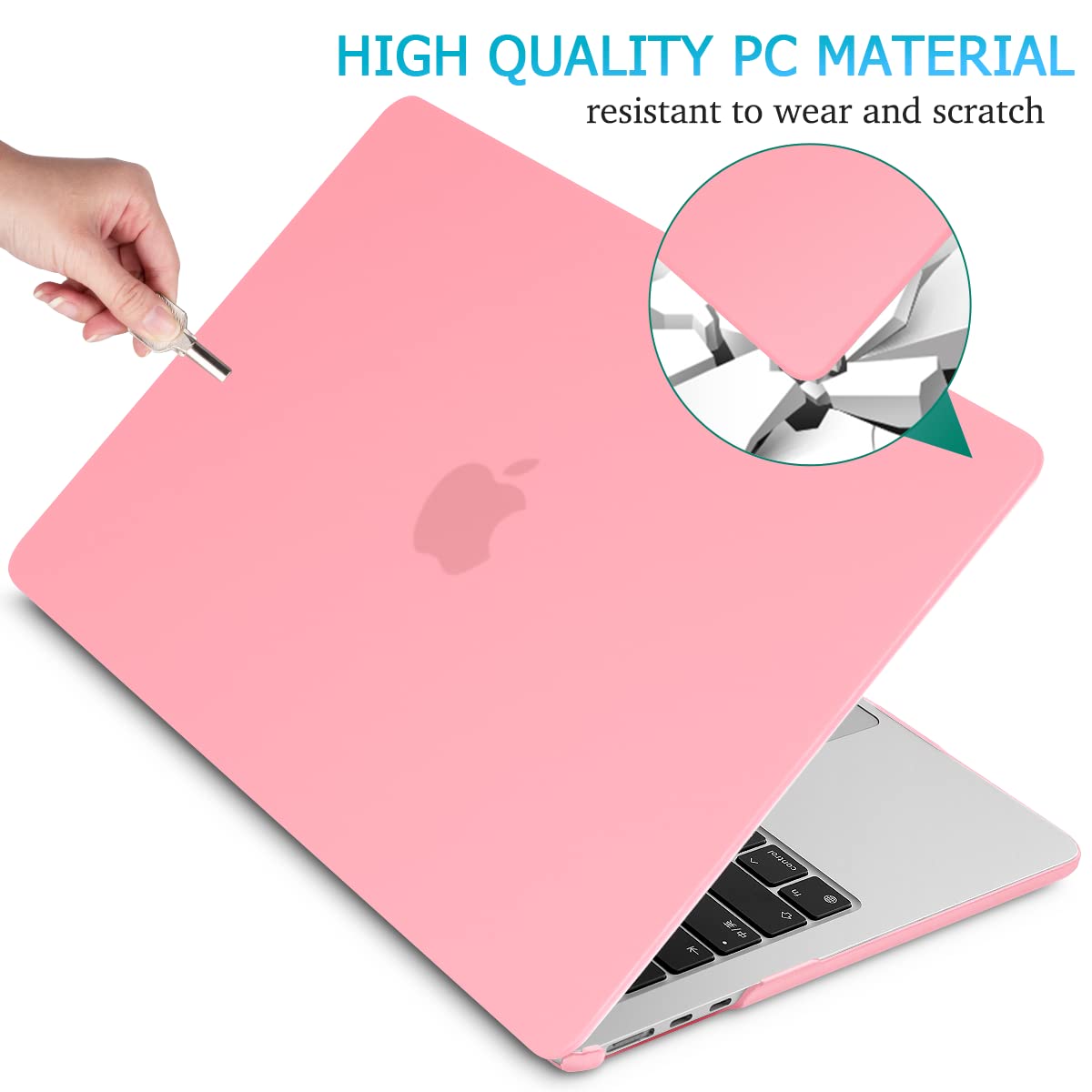 15 inch Air 2023 MacBook Air Matte Case  A2941 M2 Chip Hard Shell Case Keyboard Cover Pink - SuperSaverAU - view 4