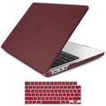 Premium Wine Red MacBook Air 15 A2941 M2 Hard Shell Case with Keyboard Cover