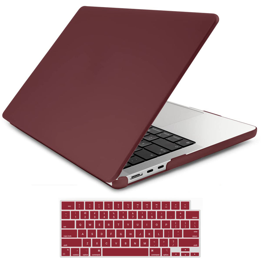 Premium Wine Red MacBook Air 15 A2941 M2 Hard Shell Case with Keyboard Cover