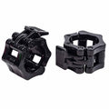 Premium Olympic Quick Release Barbell Clamps with Rubber Grip - Black, 50mm Pair