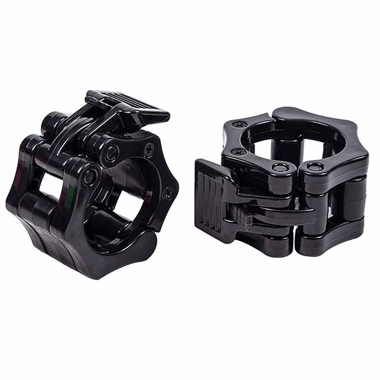 Premium Olympic Quick Release Barbell Clamps with Rubber Grip - Black, 50mm Pair