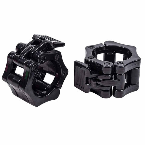 Premium Olympic Quick Release Barbell Clamps with Rubber Grip - Black, 50mm Pair