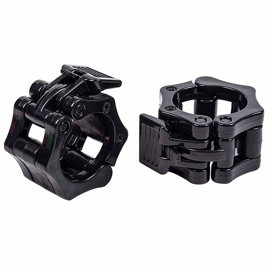 Premium Olympic Quick Release Barbell Clamps with Rubber Grip - Black, 50mm Pair
